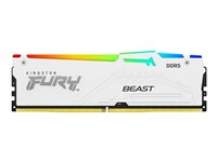 Kingston FURY Beast RGB - DDR5 - modul - 16 GB - DIMM 288-pin - 6000 MHz / PC5-48000 - CL30 - 1.4 V - ej buffrad - on-die ECC - vit KF560C30BWA-16