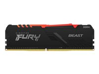 Kingston FURY Beast RGB - DDR4 - modul - 8 GB - DIMM 288-pin - 3600 MHz / PC4-28800 - CL17 - 1.35 V - ej buffrad - icke ECC - svart KF436C17BBA/8