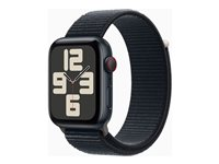Apple Watch SE (GPS + Cellular) - 2a generation - 44 mm - midnatt - smart klocka med sportögla - textil - midnatt - handledsstorlek: 145-220 mm - 32 GB - Wi-Fi, LTE, Bluetooth - 4G - 33 g MRHC3KS/A