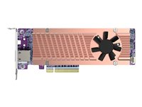 QNAP QM2-2P410G1T - Kontrollerkort med 10GBASE-T-port - M.2 - PCIe 4.0 x4 (NVMe) - låg profil - PCIe 4.0 x8 - för QNAP TDS-h2489FU-4309Y-64, h2489FU-4314, h2489FU-4314-128, h2489FU-4314-256, TVS-h1288 QM2-2P410G1T