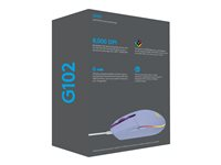 Logitech Gaming Mouse G102 LIGHTSYNC - Mus - högerhänt - optisk - 6 knappar - kabelansluten - USB - lila 910-005854