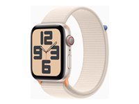 Apple Watch SE (GPS + Cellular) - 2a generation - 44 mm - star white - smart klocka med sportögla - textil - star white - 32 GB - Wi-Fi, LTE, Bluetooth - 4G - 33 g MRH23KS/A