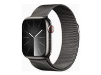 Apple Watch Series 9 (GPS + Cellular) - 41 mm - grafit rostfritt stål - smart klocka med milanesisk loop - 64 GB - Wi-Fi, LTE, UWB, Bluetooth - 4G - 42.3 g MRJA3KS/A