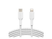 Belkin BOOST CHARGE - Lightning-kabel - 24 pin USB-C hane till Lightning hane - 2 m - vit - USB-strömförsörjning (18W) CAA004BT2MWH