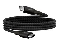 Belkin BOOST CHARGE - USB-kabel - 24 pin USB-C (hane) till 24 pin USB-C (hane) - USB 2.0 - 1 m - stöd för strömleverans på upp till 240 W - svart CAB015BT1MBK