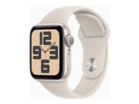 Apple Watch SE (GPS) - 2a generation - 40 mm - star white - smart klocka med sportband - fluoroelastomer - star white - bandstorlek: M/L - 32 GB - Wi-Fi, Bluetooth - 26.4 g MR9V3KS/A