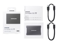 Samsung T7 MU-PC2T0T - SSD - krypterat - 2 TB - extern (portabel) - USB 3.2 Gen 2 (USB-C kontakt) - 256 bitars AES - Titan gray MU-PC2T0T/WW
