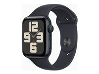 Apple Watch SE (GPS) - 2a generation - 44 mm - midnatt - smart klocka med sportband - fluoroelastomer - midnatt - bandstorlek: S/M - 32 GB - Wi-Fi, Bluetooth - 32.9 g MRE73KS/A
