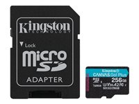 Kingston - Flash-minneskort (microSDXC till SD-adapter inkluderad) - 256 GB - A2 / Video Class V30 / UHS-I U3 / Class10 - mikroSDXC UHS-I SDCG3/256GB