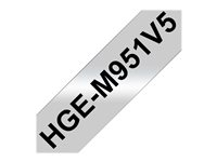 Brother HGE-M951V5 - Svart på silver - Rulle ( 2,4 cm x 8 m) 5 kassett(er) bandlaminat - för P-Touch PT-9500pc, PT-9700PC, PT-9800PCN; P-Touch R RL-700S HGEM951V5