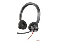 Poly Blackwire 3320 - Blackwire 3300 series - headset - på örat - kabelansluten - USB-C - svart - Certifierad för Microsoft-teams, UC-certifierad 8X220AA