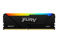 Kingston FURY Beast RGB - DDR4 - modul - 16 GB - DIMM 288-pin - 2666 MHz - CL16 - 1.2 V - ej buffrad - on-die ECC - svart KF426C16BB2A/16