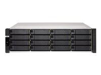 QNAP ES1686DC - NAS-server - 16 fack - kan monteras i rack - SAS 12Gb/s - RAID RAID 0, 1, 5, 6, 10, JBOD, 5 hot spare, 6-reservsnabbyte, 10 hot spare, 1 hot spare - RAM 96 GB - Gigabit Ethernet / 10 Gigabit Ethernet - iSCSI support - 3U ES1686DC-2142IT-96G