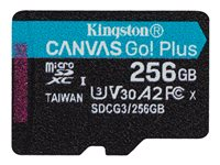 Kingston Canvas Go! Plus - Flash-minneskort - 256 GB - A2 / Video Class V30 / UHS-I U3 / Class10 - mikroSDXC UHS-I SDCG3/256GBSP