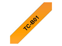 Brother TCB01 - 12 mm x 6.7 m - svart på fluorescerande orange - bandlaminat - för P-Touch PT-2000, PT-3000, PT-500, PT-5000, PT-8E TCB01
