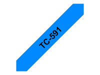 Brother TC591 - 9 mm x svart på blått - bandlaminat - för P-Touch PT-2000, PT-3000, PT-500, PT-5000, PT-8E TC591