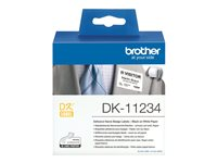 Brother DK11234 - Papper - självhäftande - svart på vitt - 60 x 86 mm 260 etikett (er) (1 rulle/rullar x 260) matrisskurna etiketter - för Brother QL-1100, QL-1110NWB, QL-600B, QL-600G, QL-600R, QL-800, QL-810W, QL-820NWB DK11234