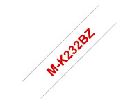 Brother M-K232BZ - Rött på vitt - Rulle (1,2 cm x 8 m) 1 kassett(er) ej laminerat band - för P-Touch PT-55, PT-65, PT-75, PT-85, PT-90, PT-BB4 MK232BZ