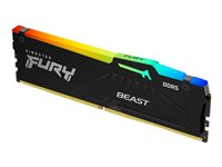 Kingston FURY Beast RGB - DDR5 - modul - 16 GB - DIMM 288-pin - 6000 MHz / PC5-48000 - CL30 - 1.4 V - ej buffrad - on-die ECC - svart KF560C30BBA-16