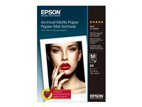 Epson Archival Matte Paper - Matt - A4 (210 x 297 mm) - 189 g/m² - 50 ark papper - för SureColor SC-P700, P900, T2100, T3100, T3405, T5100, T5400, T5405; WorkForce Pro WF-C5790 C13S041342