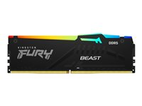 Kingston FURY Beast RGB - DDR5 - modul - 32 GB - DIMM 288-pin - 6400 MHz / PC5-51200 - CL32 - 1.4 V - ej buffrad - on-die ECC - svart KF564C32BBA-32