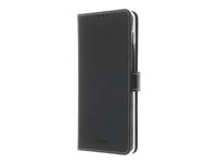Insmat Flip Case - Vikbart fodral för mobiltelefon - genuint läder - svart - för Samsung Galaxy A21s 650-2857
