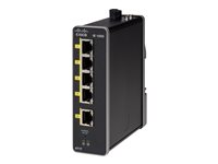 Cisco Industrial Ethernet 1000 Series - Switch - Administrerad - 1 x 10/100 (upplänk) + 4 x 10/100 (nedlänk) - DIN-skenmonterbar - Likström IE-1000-4T1T-LM