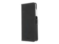 Insmat Exclusive Flip Case - Vikbart fodral för mobiltelefon - papper, kartong, läder, aluminiumfolie, termoplastisk polyuretan (TPU) - svart - för Samsung Galaxy S21 Ultra 5G 650-2937