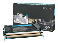 Lexmark - Lång livslängd - cyan - original - tonerkassett LCCP, LRP - för Lexmark C736dn, C736dtn, C736N, X736de, X738de, X738dte C736H1CG
