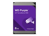 WD Purple WD64PURZ - Hårddisk - 6 TB - övervakning - inbyggd - 3.5" - SATA 6Gb/s - 5400 rpm - buffert: 256 MB WD64PURZ