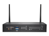 SonicWall TZ470W - Essential Edition - säkerhetsfunktion - 1GbE, 2.5GbE - Wi-Fi 5 - 2.4 GHz, 5 GHz - SonicWall säkerhetsuppgradering, plusprogram (3 år) - skrivbord 02-SSC-6814