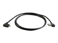 C2G USB 2.0 A Right Angle to Micro-USB B Right Angle Cable - USB-kabel - mikro-USB typ B (hane) till USB (hane) - 2 m - 90° kontakt, högervinklad kontakt - svart 81705