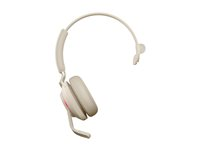 Jabra Evolve2 65 UC Mono - Headset - på örat - konvertibel - Bluetooth - trådlös - USB-C - ljudisolerande - beige - med laddningsställ 26599-889-888