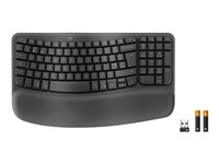 Logitech Ergo Series Wave Keys for Business - Tangentbord - trådlös - 2.4 GHz, Bluetooth 5.1 LE - QWERTZ - tysk - grafit 920-012327