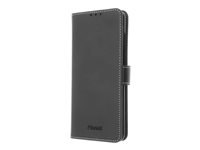Insmat Exclusive Flip Case - Vikbart fodral för mobiltelefon - genuint läder, papper, kartong, aluminiumfolie - svart - för Samsung Galaxy S20, S20 5G 650-2843