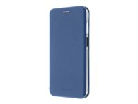 Insmat Exclusive - Vikbart fodral för mobiltelefon - polyuretan, kartong+papper+aluminiumfolie, hållare av termoplastiskt polyuretan (TPU) - electric blue - för Samsung Galaxy A25 650-3222
