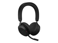 Jabra Evolve2 75 - Headset - på örat - Bluetooth - trådlös - aktiv brusradering - USB-A - ljudisolerande - svart - med laddningsställ - Optimerad för UC 27599-989-989