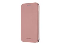Insmat - Vikbart fodral för mobiltelefon - aluminiumfolie, kartong+papper, hållare av termoplastiskt polyuretan (TPU) - rosrosa - för Apple iPhone 15 Pro Max 650-3203