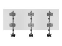 Multibrackets M - Monteringssats (3 klämmor, 3 ställ) - för 6 LCD-bildskärmar - aluminium, stål - svart - skärmstorlek: 24"-32" - disk-monteringsbar 7350105212741