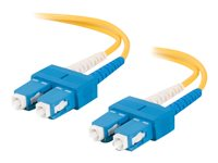 C2G SC-SC 9/125 OS1 Duplex Singlemode PVC Fiber Optic Cable (LSZH) - Patch-kabel - SC enkelläge (hane) till SC enkelläge (hane) - 5 m - fiberoptisk - duplex - 9 / 125 mikrometer - OS1 - halogenfri - gul 85571