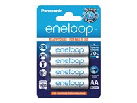 Panasonic Eneloop - Batteri 4 x AA-typ - NiMH - (uppladdningsbara) - 1900 mAh 184-1015