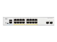 Cisco Catalyst 1300-16FP-2G - Switch - L3 - Administrerad - 16 x 10/100/1000 (PoE+) + 2 x Gigabit Ethernet SFP - rackmonterbar - PoE+ (240 W) C1300-16FP-2G