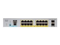 Cisco Catalyst 2960L-SM-16PS - Switch - smart - 16 x 10/100/1000 + 2 x gigabit SFP (upplänk) - insticksmodul - PoE+ (120 W) WS-C2960L-SM-16PS