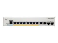 Cisco Catalyst 1000-8P-2G-L - Switch - Administrerad - 4 x 10/100/1000 (PoE+) + 4 x 10/100/1000 + 2 x kombinations-Gigabit SFP (upplänk) - rackmonterbar - PoE+ (67 W) C1000-8P-2G-L