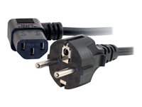 C2G Universal Power Cord - Strömkabel - power CEE 7/7 (hane) till power IEC 60320 C13 - 5 m - 90° kontakt, formpressad - svart - Europa 88536