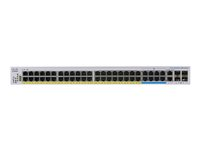 Cisco Business 350 Series CBS350-48NGP-4X - Switch - L3 - Administrerad - 40 x 10/100/1000 (PoE+) + 8 x 100/1000/2.5G/5G (PoE++) + 2 x combo 10 Gigabit SFP+/RJ-45 + 2 x 10 Gigabit SFP+ - rackmonterbar - PoE+ (740 W) CBS350-48NGP-4X-EU