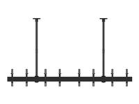 Multibrackets M Ceiling Mount Pro MBC4X1U2 - Monteringssats (2 takplattor, 8 skenor, 4 stångklämmor, 8 förlängningsrör (80 cm), 2 skydd för takplattor, 16 lutningsarmar) - för 8 LCD-bildskärmar - aluminium, stål - svart - skärmstorlek: 40"-65" - takmonterbar 7350073733514