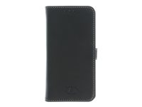 Insmat Exclusive - Vikbart fodral för mobiltelefon - genuint läder - svart - för LG G3 650-2137