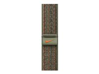 Apple Nike - Slinga för smart klocka - 45 mm - 145 - 220 mm - sequoia/orange MTL63ZM/A