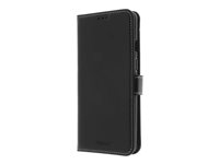 Insmat Exclusive - Vikbart fodral för mobiltelefon - genuint läder, polykarbonat - svart - för OnePlus 8T 650-2905